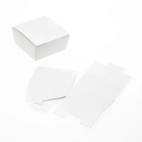 Assembled and Flat.webp 4 Choc Ballotin; Gloss White - Bag of 50